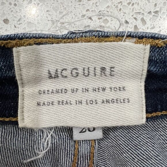 McGuire Anthro Size 28 Jeans Tuxedo Striped Vintage Mid Rise Slim Stretch Denim - Picture 3 of 16